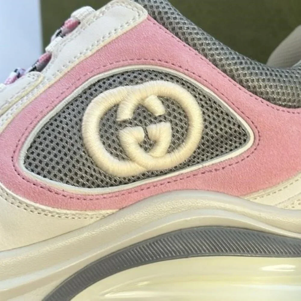 New Authentic Gucci Run Premiem Suede Mesh Sneakers